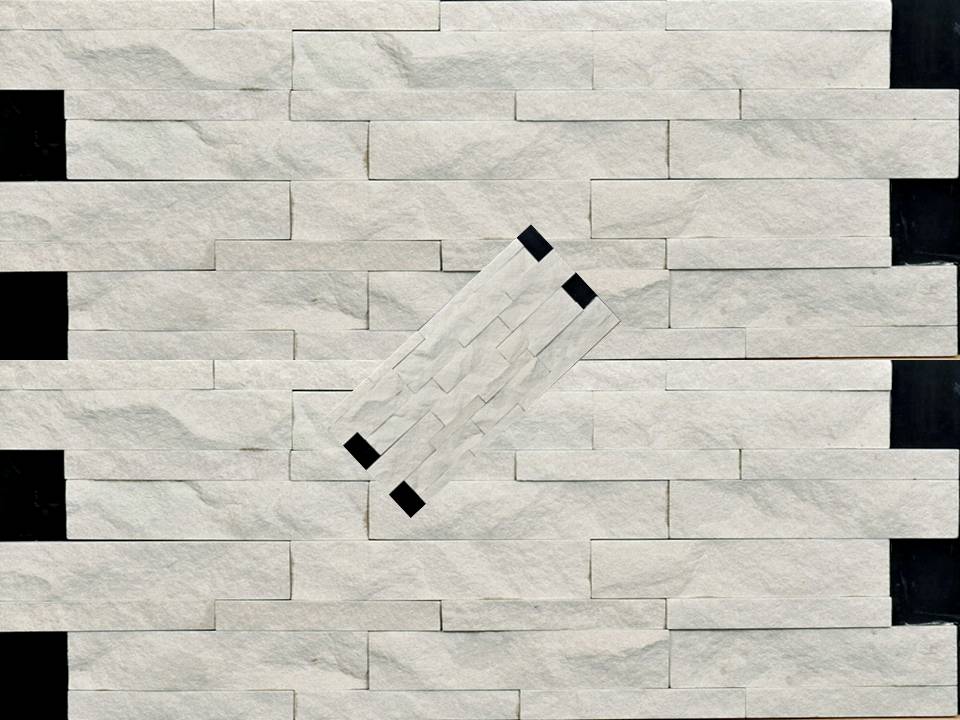 Mint white split wall cladding stone tiles